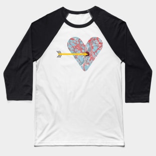 Marbled Paper Heart Baseball T-Shirt